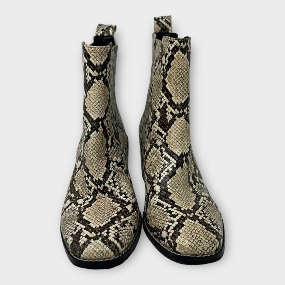 Nordstrom Leather Snakeskin Heeled Booties Size 7 - image 6