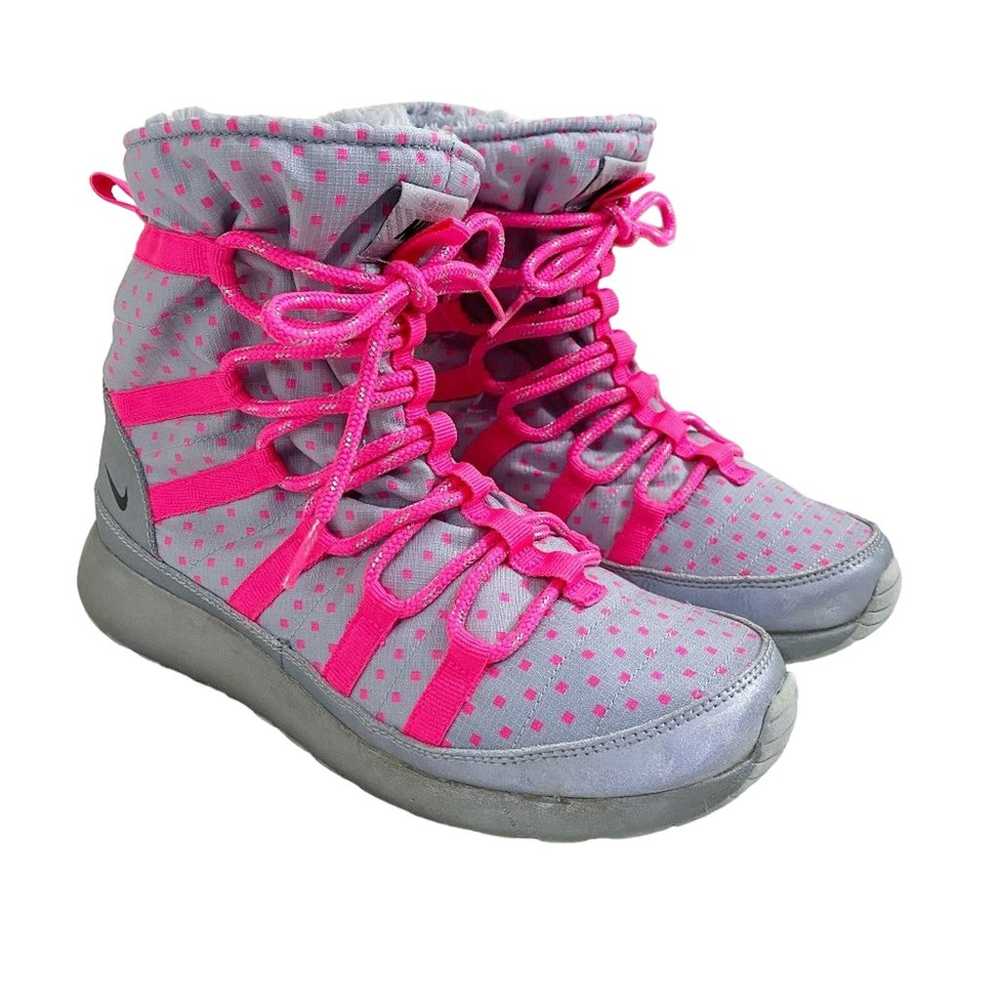 Nike Gray & Neon Pink Rosherun Hi Snkrbt Flash Sn… - image 1