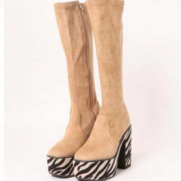 Chunky Heel Long Boots