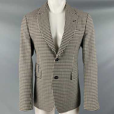 Paul Smith PAUL SMITH White Black Brown Checkered… - image 1