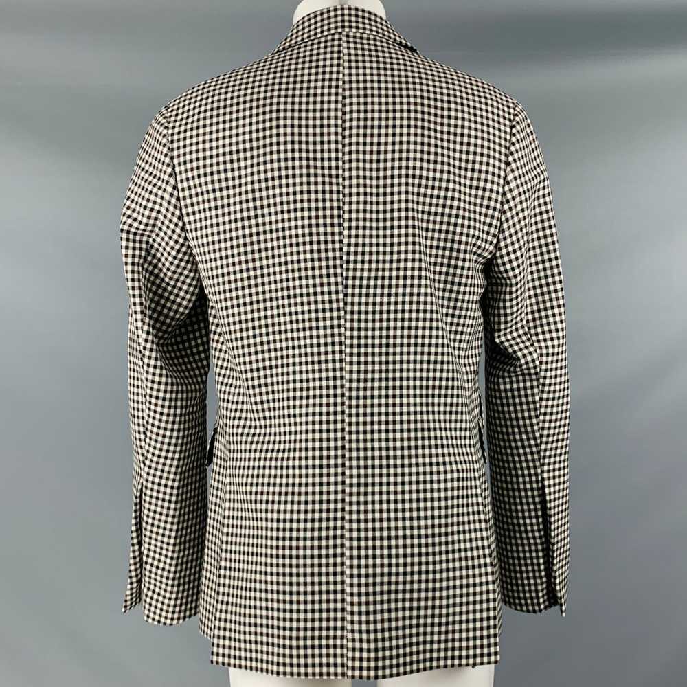 Paul Smith PAUL SMITH White Black Brown Checkered… - image 4