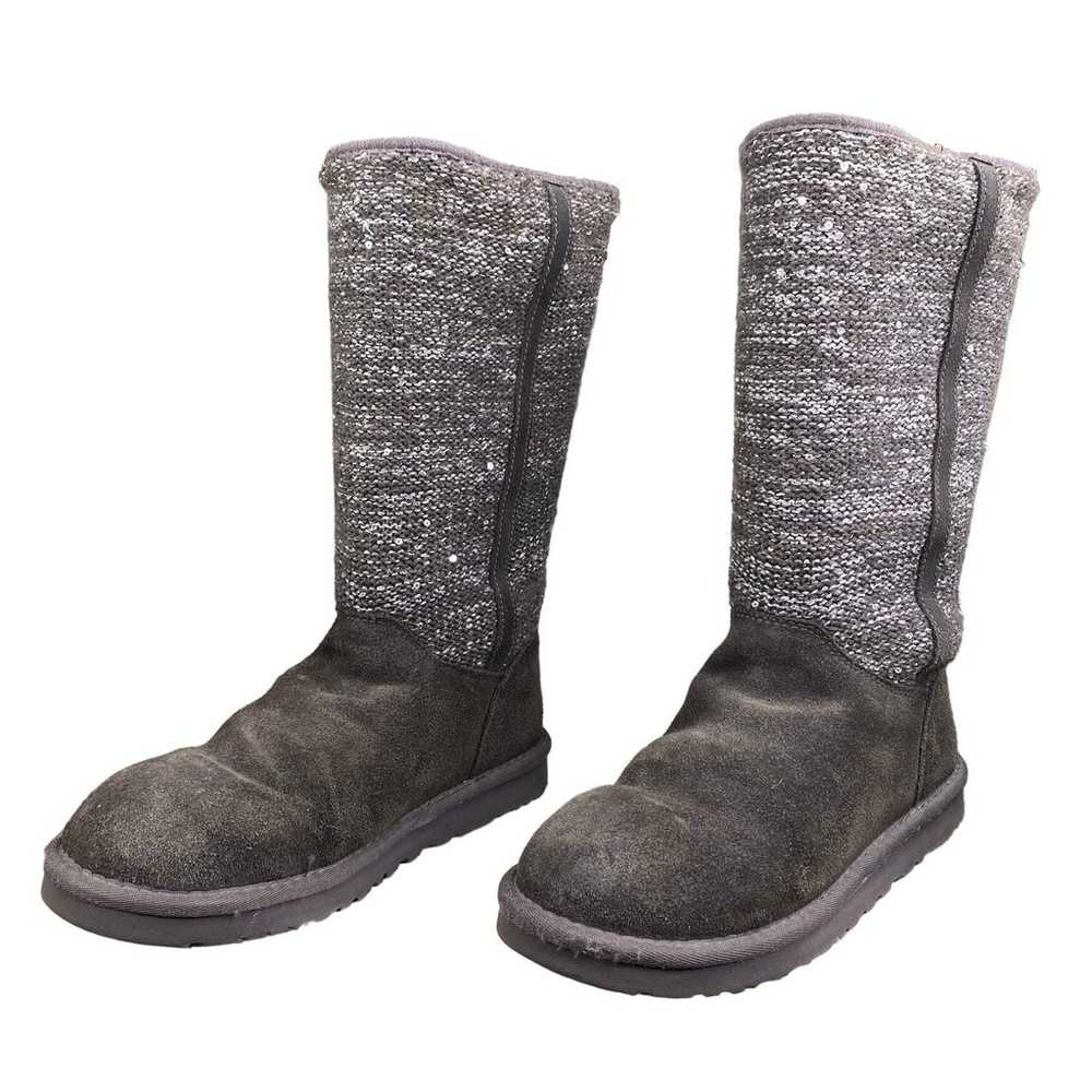 UGG Women's Camaya Grey Suede Knit Pull On Winter… - image 6