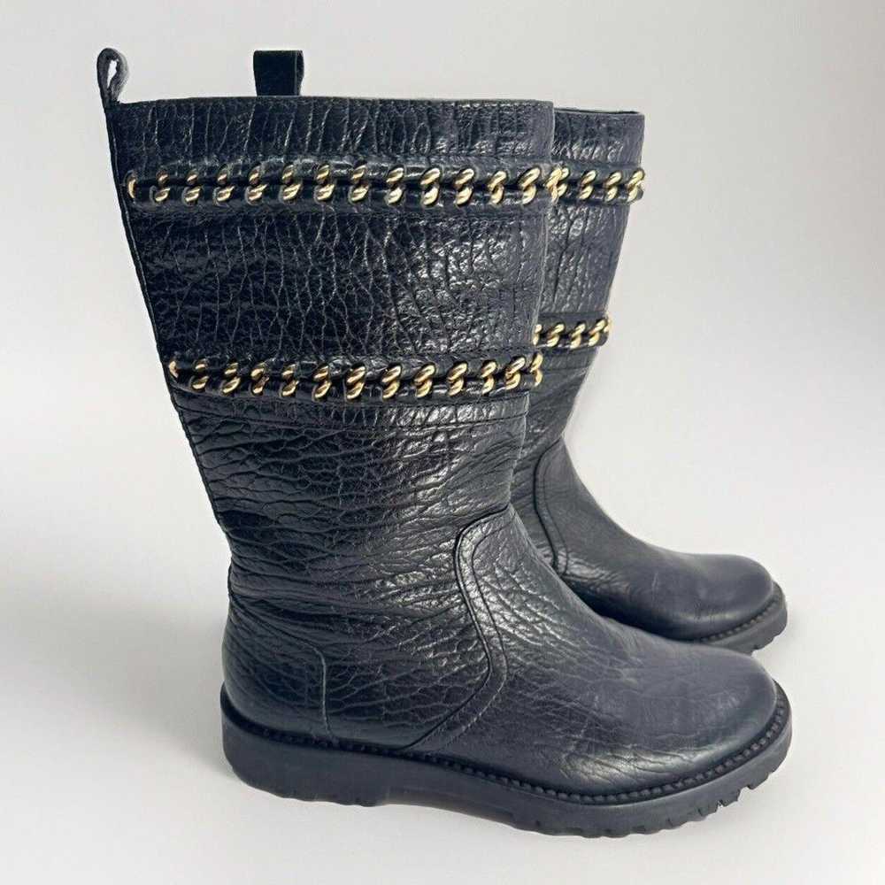 TORY BURCH Connell Boots Size 6 Black Leather Cha… - image 1