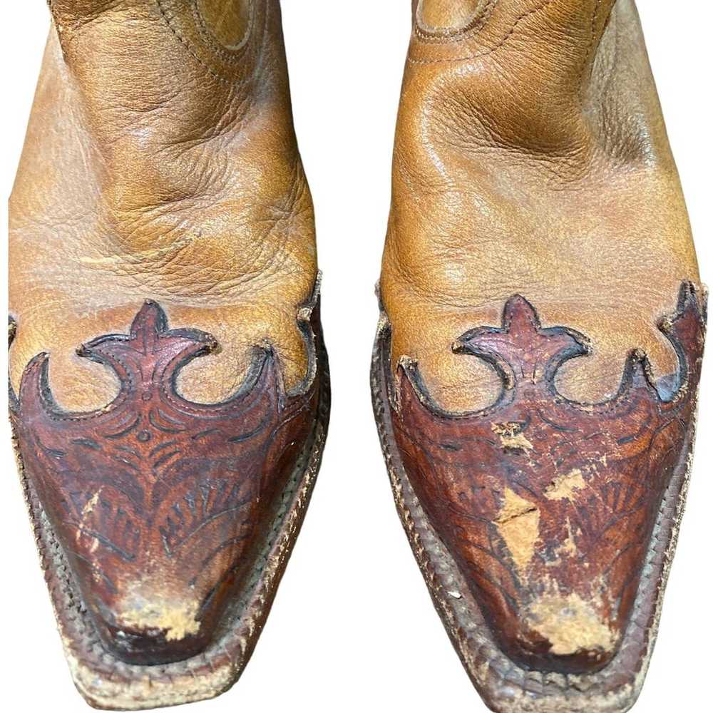 Tony Lama Brown Leather Vaquero Cowgirl Western B… - image 4