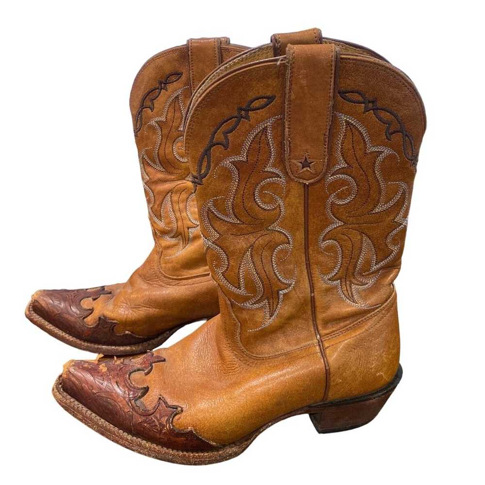 Tony Lama Brown Leather Vaquero Cowgirl Western B… - image 6