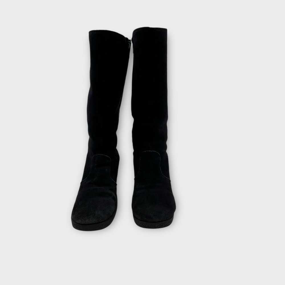 YODELERS Vintage Suede Boots Sherpa Lined In Blac… - image 2