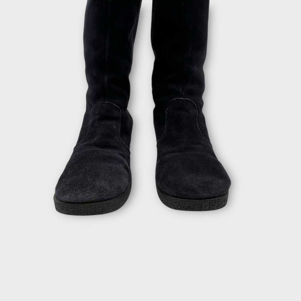 YODELERS Vintage Suede Boots Sherpa Lined In Blac… - image 4