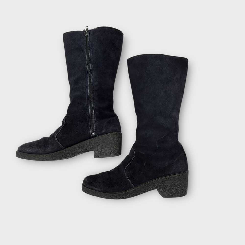 YODELERS Vintage Suede Boots Sherpa Lined In Blac… - image 7