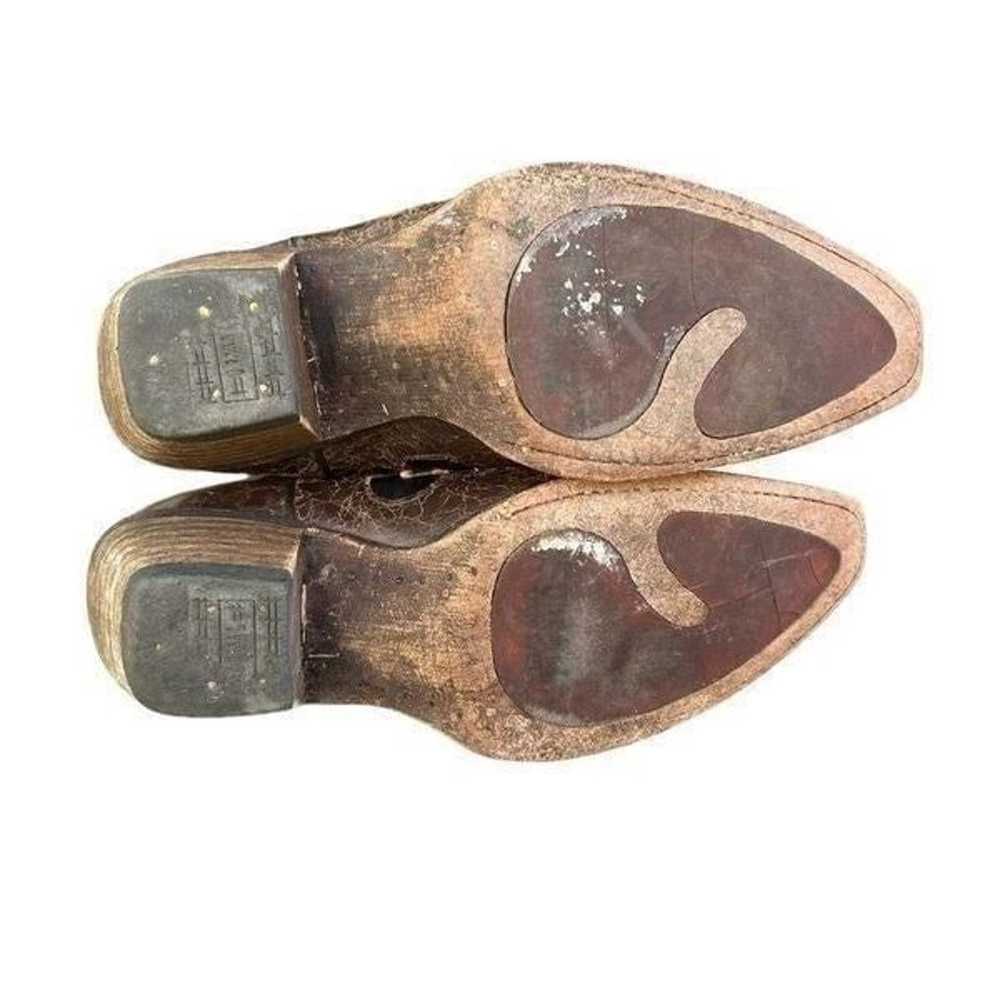 Corral Vintage Brown Goat Overlay Snip Toe Cowboy… - image 7