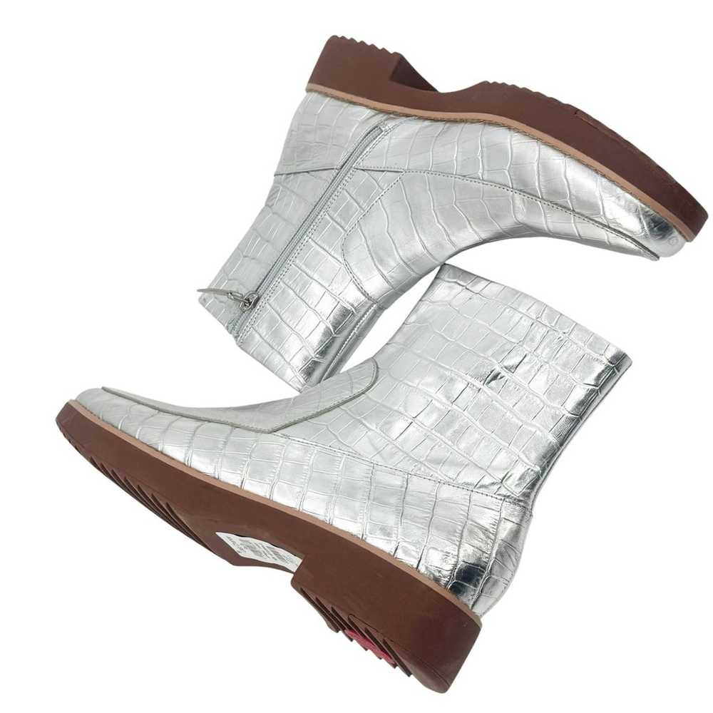 Fitflop Kinbey Croc Embossed Leather Ankle Bootie… - image 2