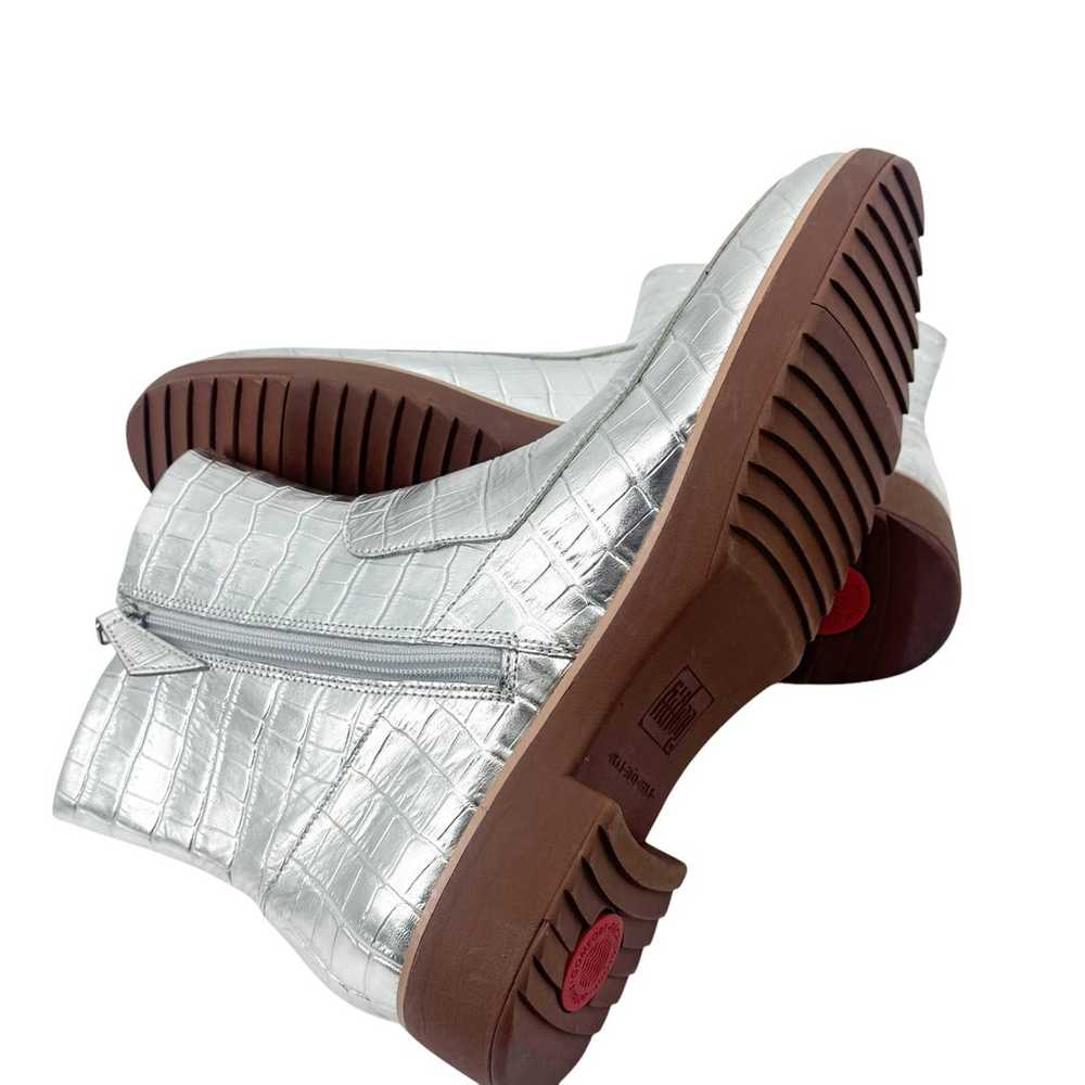 Fitflop Kinbey Croc Embossed Leather Ankle Bootie… - image 7