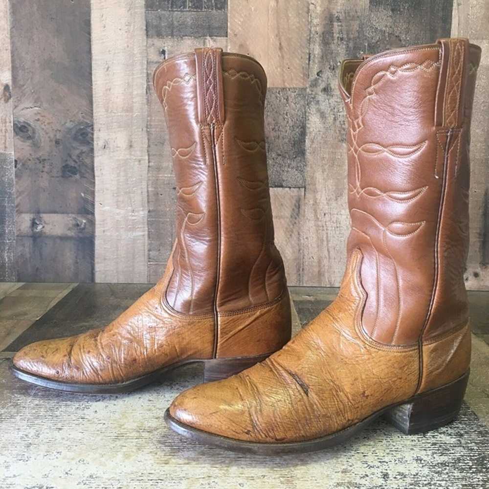 Lucchese San Antonio Vintage Smooth Ostrich Weste… - image 11