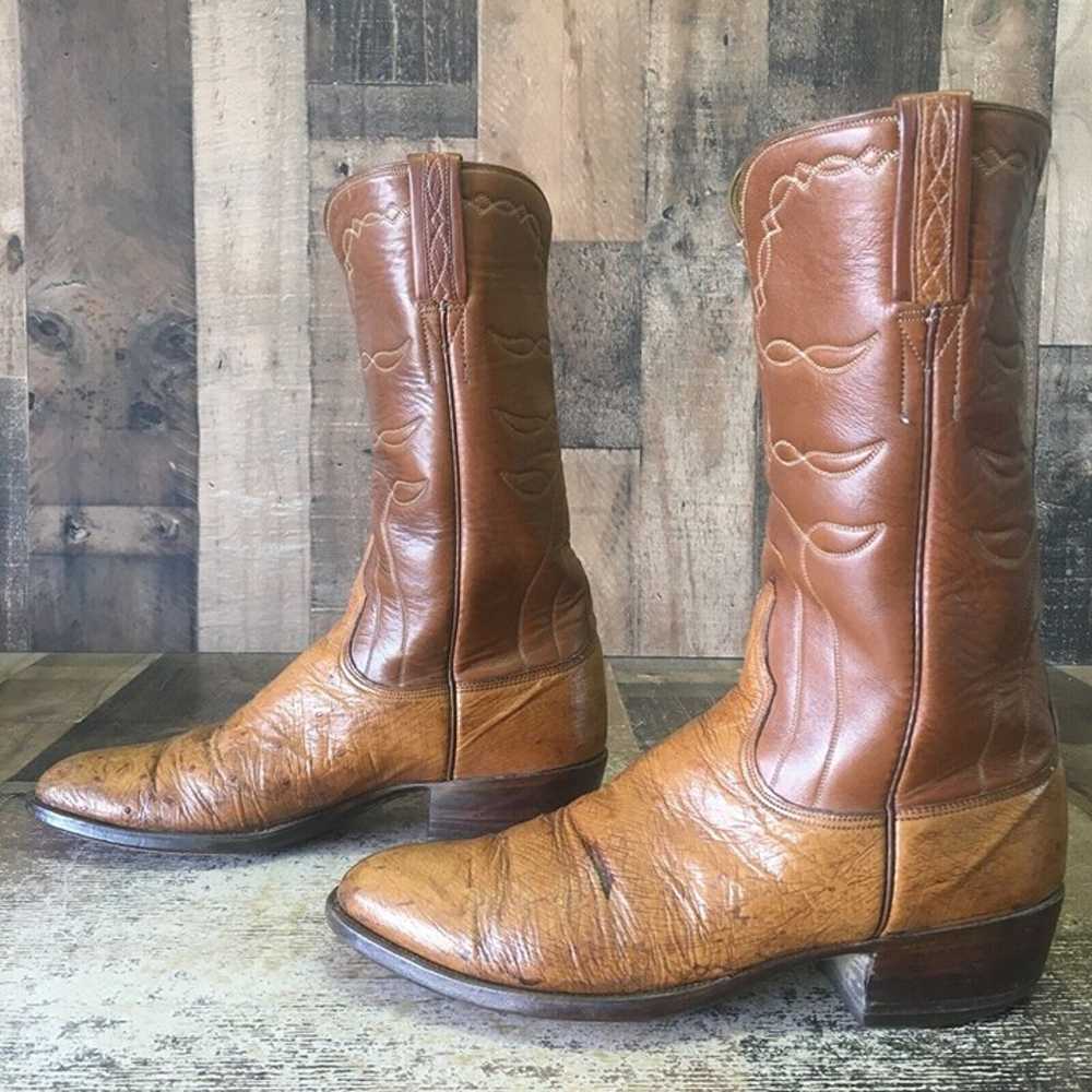 Lucchese San Antonio Vintage Smooth Ostrich Weste… - image 12