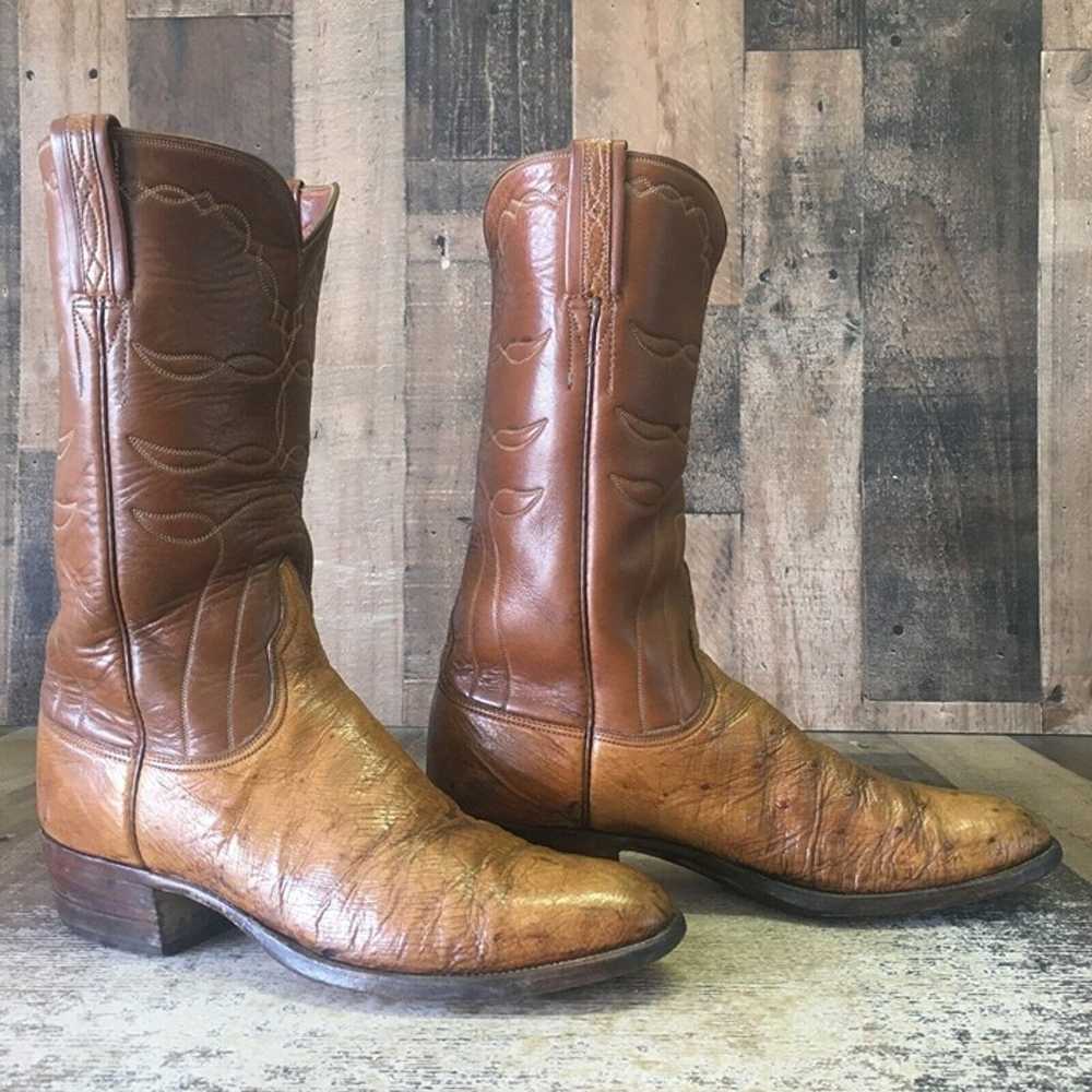 Lucchese San Antonio Vintage Smooth Ostrich Weste… - image 5