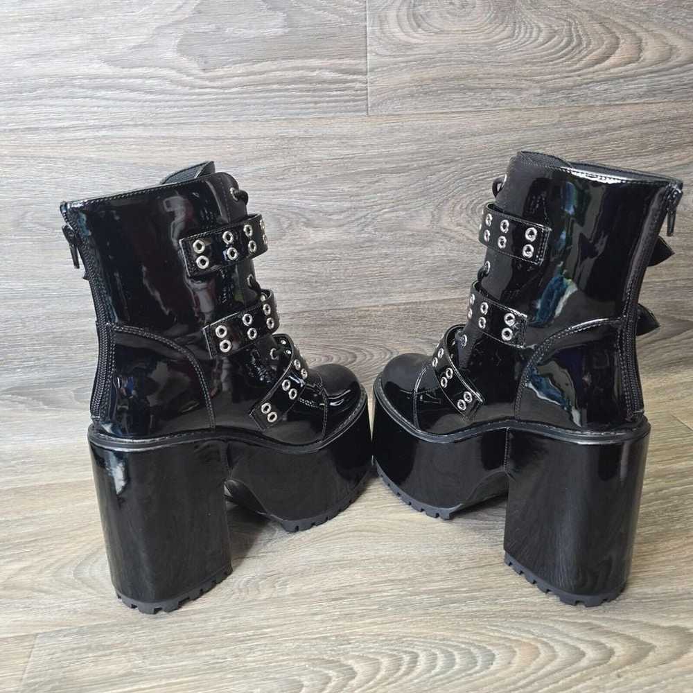 NEW YRU Smash Strapped Platform Boots W 8 Black R… - image 11