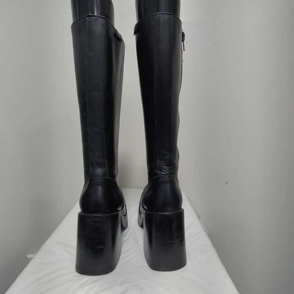 Vintage Destroy Black Leather Platform, Y2K 90's … - image 6