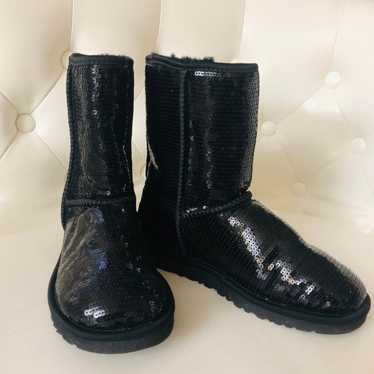 Ugg Australia Classic Short Black Sparkle Boots 
S