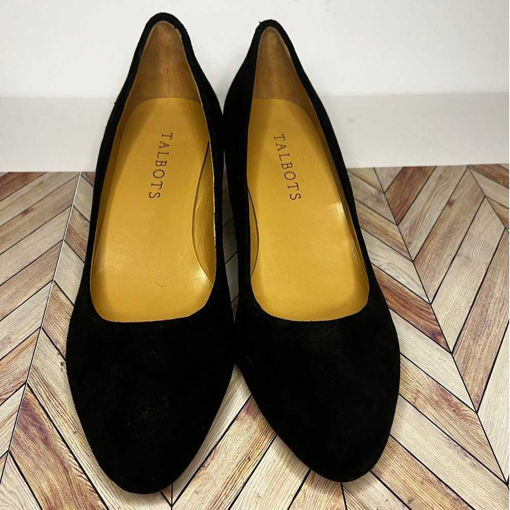 Talbots Suede Slip On Almond Toe Wedge Heel Pumps… - image 3