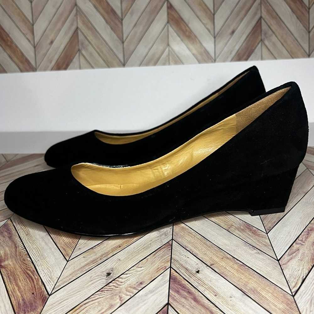 Talbots Suede Slip On Almond Toe Wedge Heel Pumps… - image 5