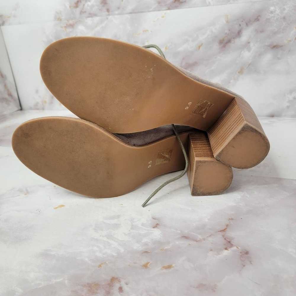 JEFFREY Campbell Cors Peep Toe Chunky Heel Tan Su… - image 11