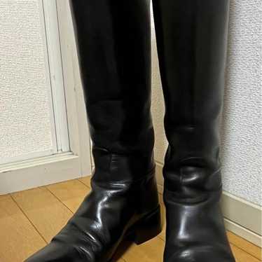 【Sartre】 Single Belt Jockey Boots Long Boots Black