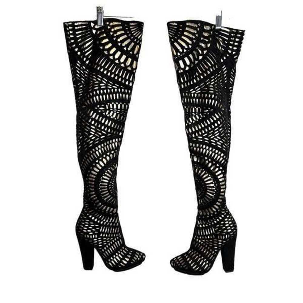 Jeffrey Campbell Over-the-Knee Platform Boots - S… - image 1