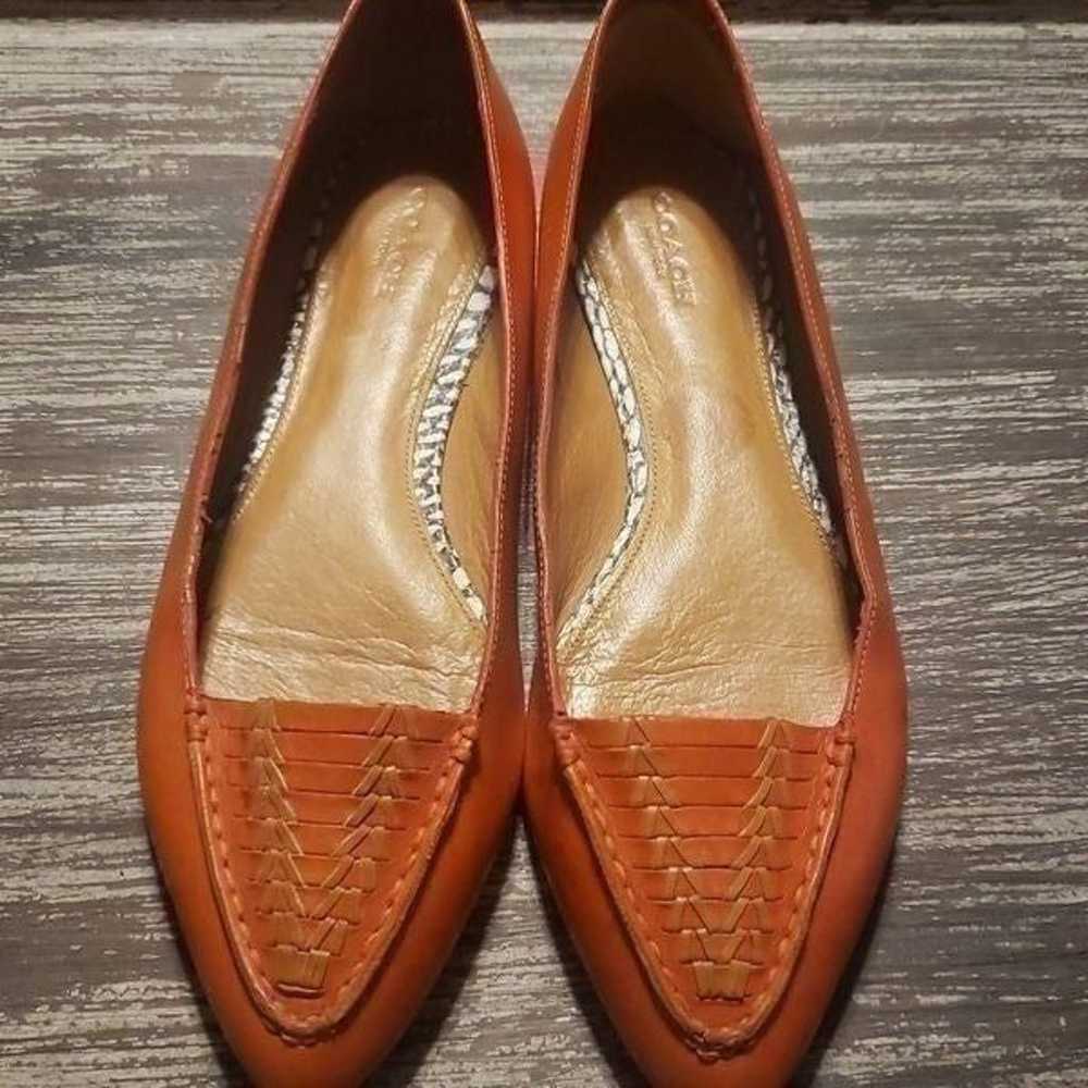 Coach Leather Flats Oakland Orange Size 8.5 - image 1