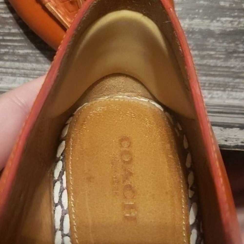 Coach Leather Flats Oakland Orange Size 8.5 - image 9