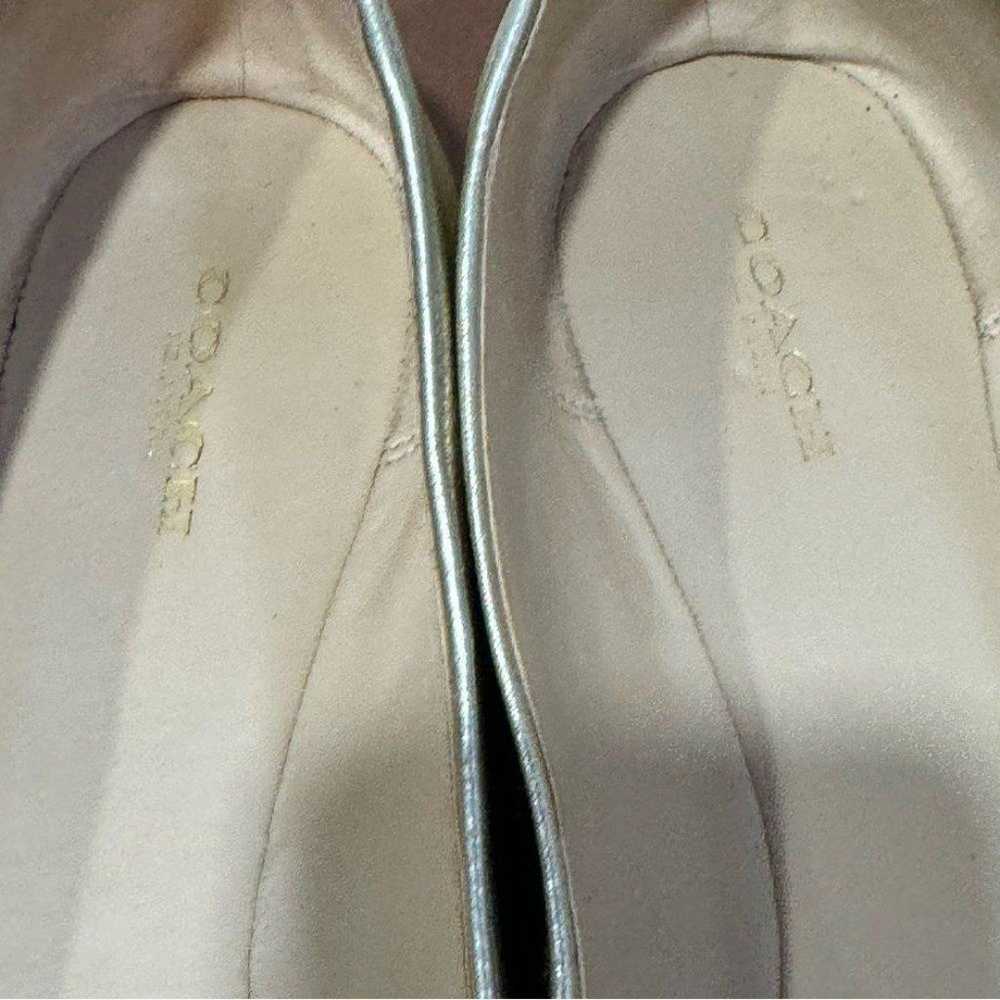 New COACH Doreen Platinum Metallic Tumbled Flats … - image 3