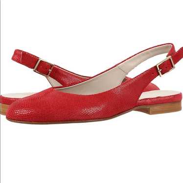 SAS red Chloe adjustable slingback nubuk leather r