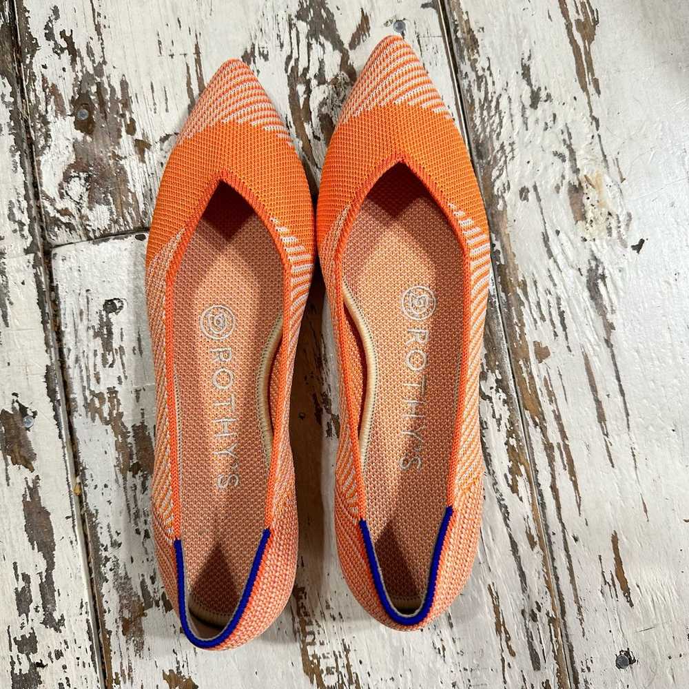 Rothy’s The Point Sherbet Orange Slip On Ballet F… - image 7