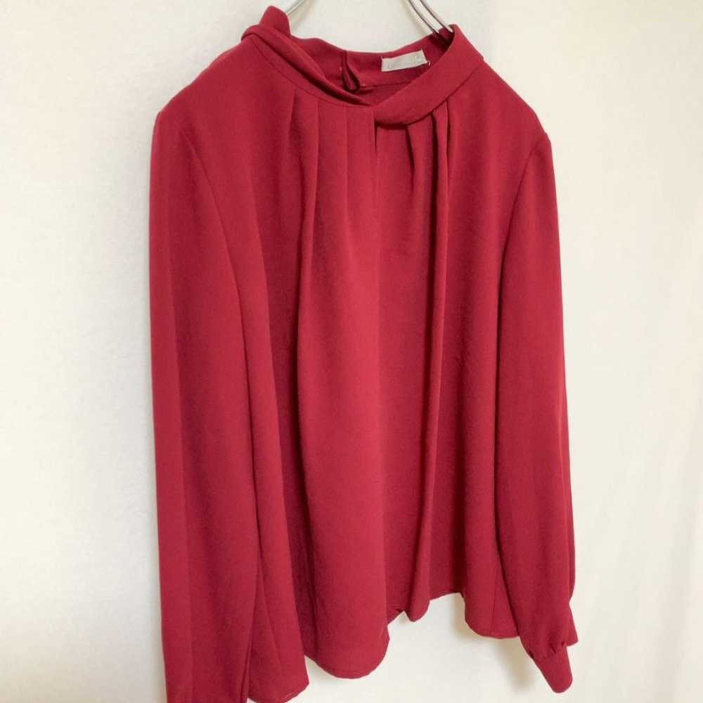 L'Amour du Luxe Blouse Red Tux Sleeve Silky Feel … - image 2