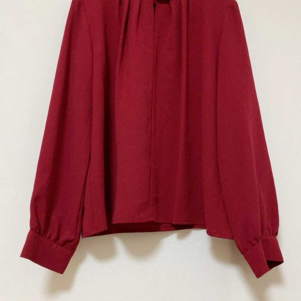 L'Amour du Luxe Blouse Red Tux Sleeve Silky Feel … - image 4