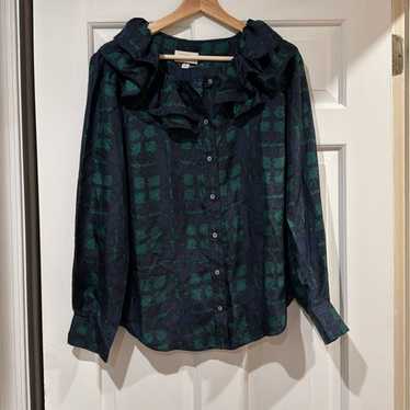 J.Crew Silk Plaid Blouse