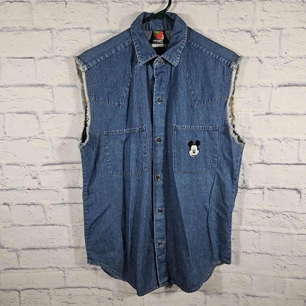 Vintage 90's Mickey Unlimited Mickey Pocket Denim… - image 1