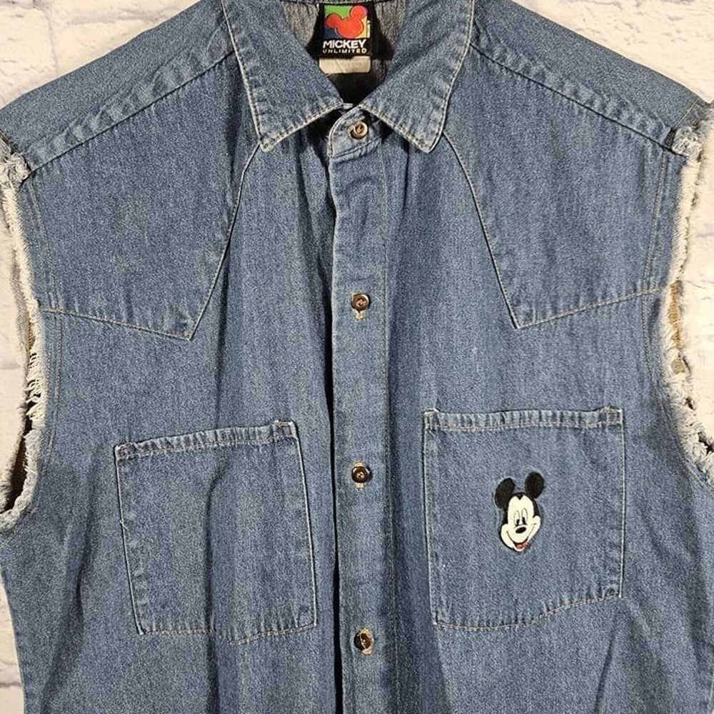 Vintage 90's Mickey Unlimited Mickey Pocket Denim… - image 2