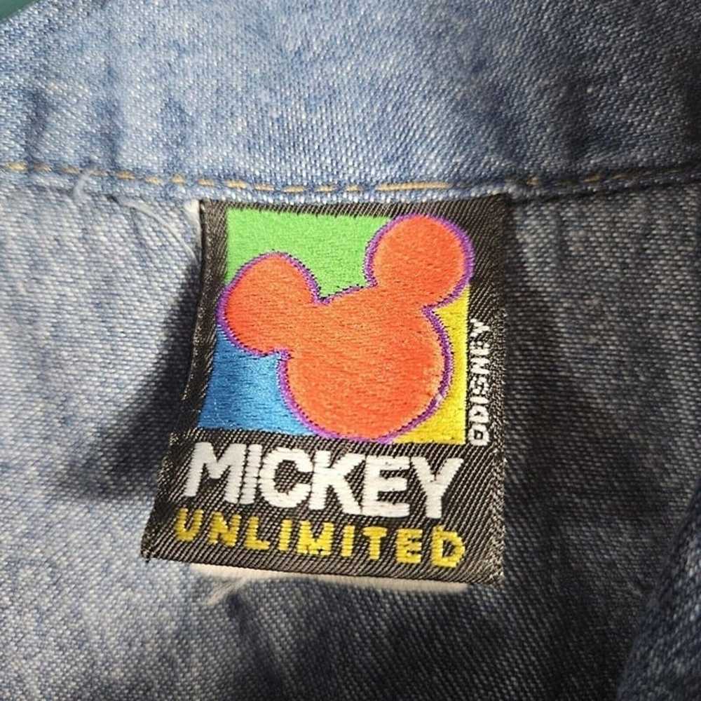 Vintage 90's Mickey Unlimited Mickey Pocket Denim… - image 5