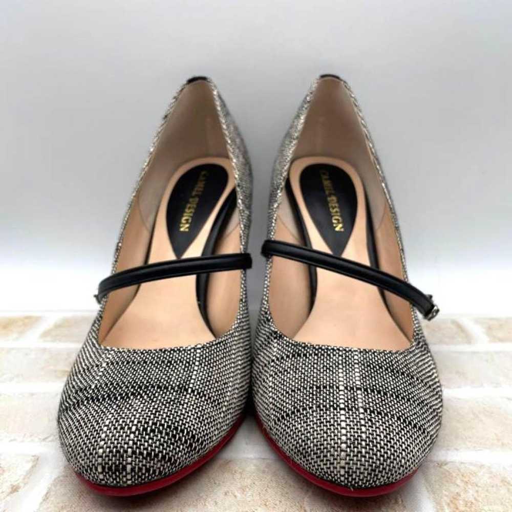 Camel Design Tweed Pumps with Strap, Size 24.5 - image 1