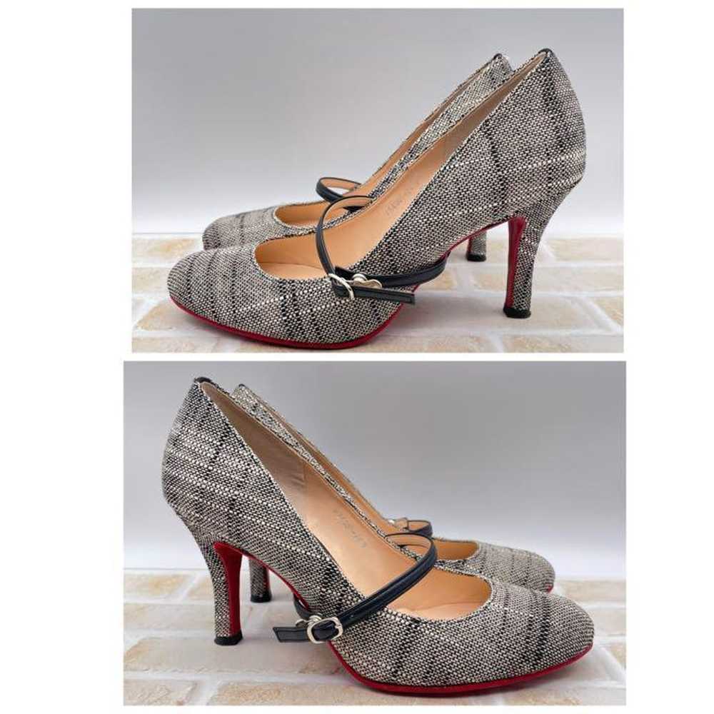 Camel Design Tweed Pumps with Strap, Size 24.5 - image 4