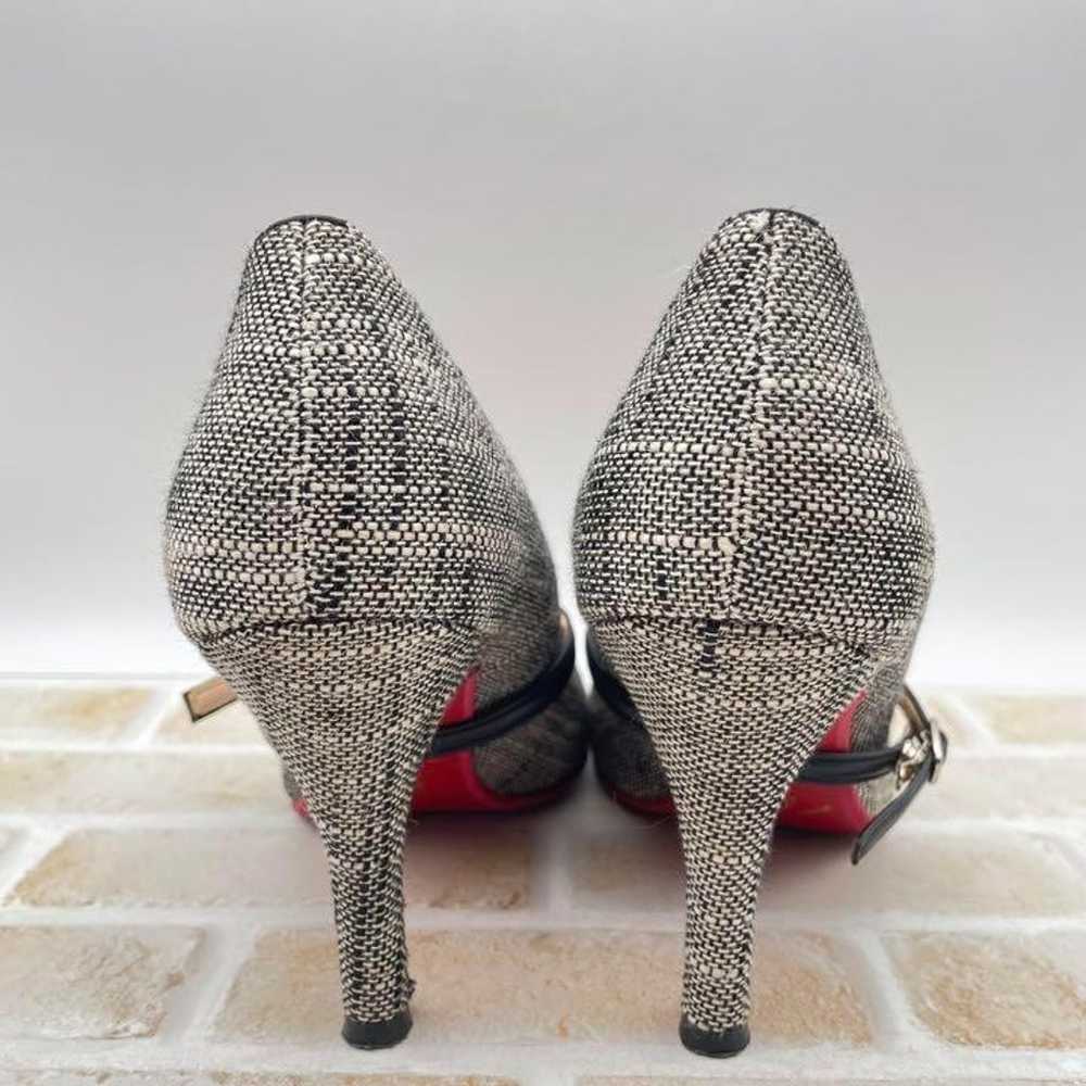 Camel Design Tweed Pumps with Strap, Size 24.5 - image 5