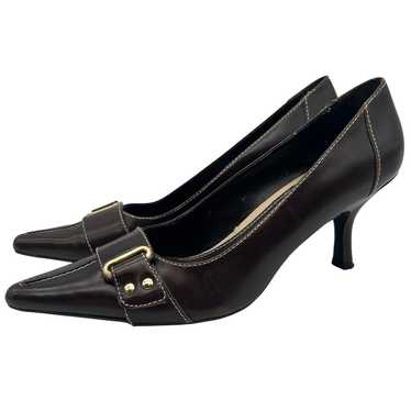 Enzo Anglioni Pointed Toe Brown Leather Buckle Pu… - image 1