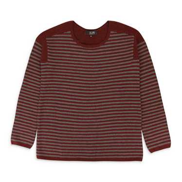 Loro Piana CASHMERE STRIPED BURGUNDY GRAY SWEATER… - image 1