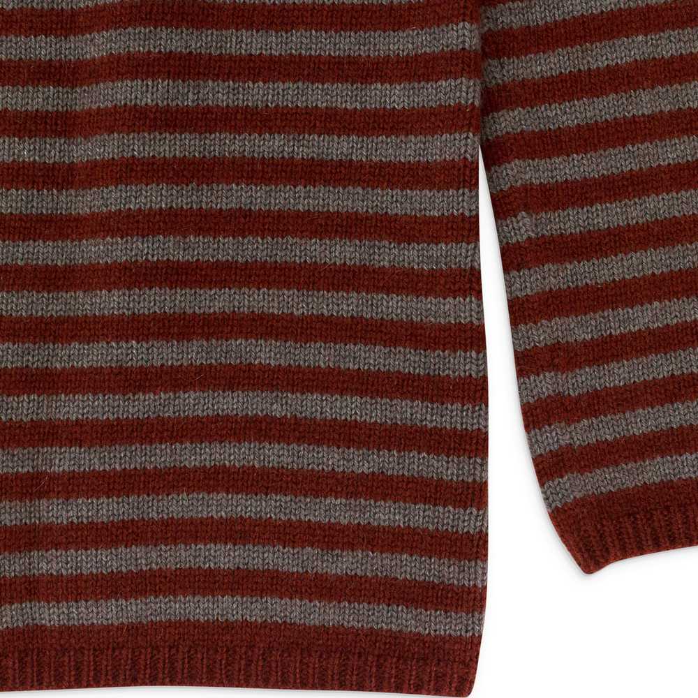 Loro Piana CASHMERE STRIPED BURGUNDY GRAY SWEATER… - image 5