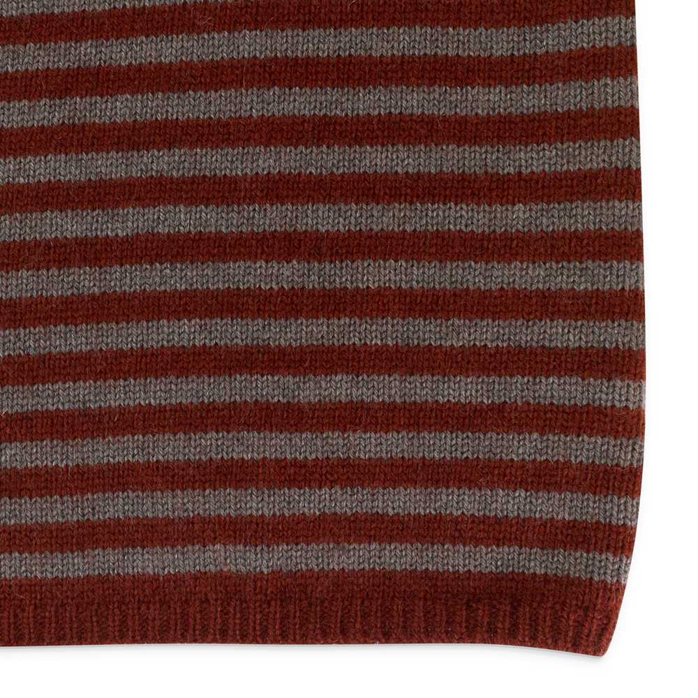 Loro Piana CASHMERE STRIPED BURGUNDY GRAY SWEATER… - image 6