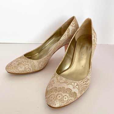 [Sofia Collection] Gold Lace Pumps - image 1