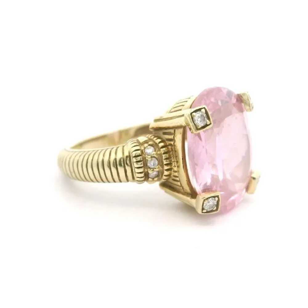 Judith Ripka 14k Yellow Gold Pink Quartz and Diam… - image 3