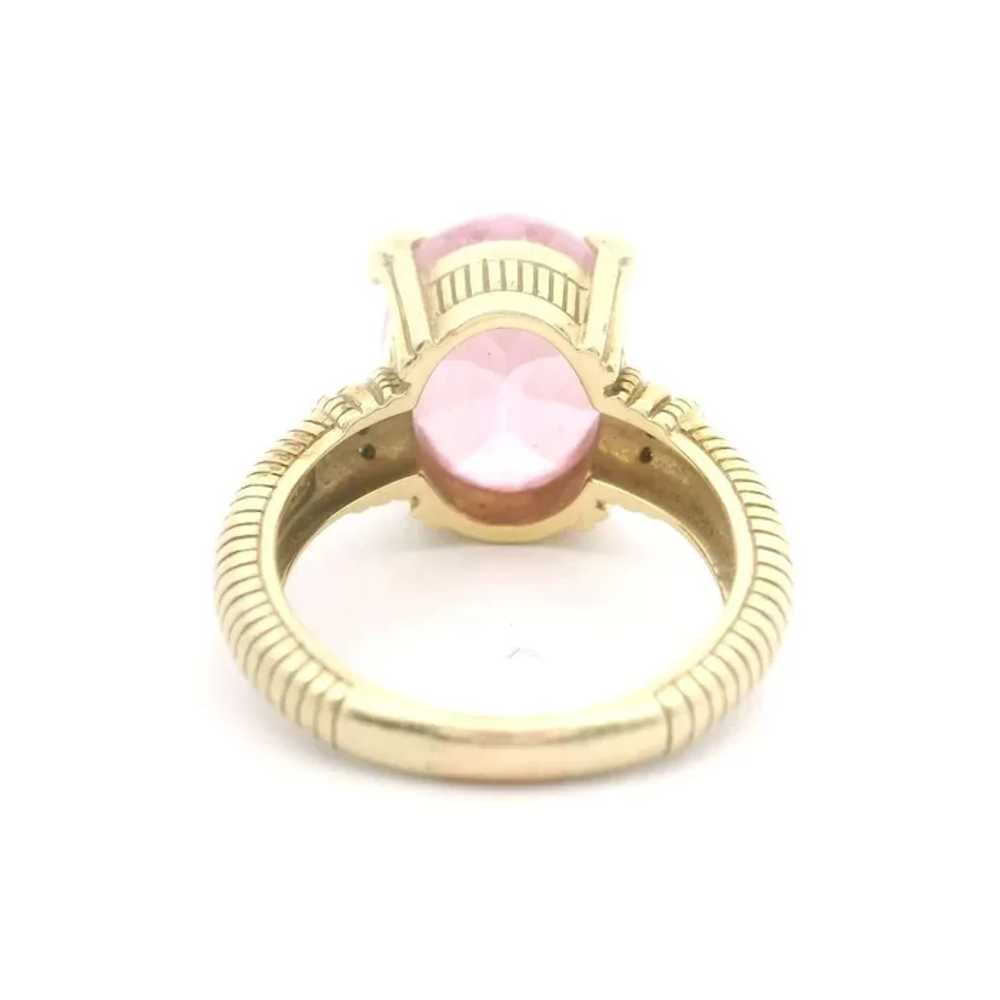 Judith Ripka 14k Yellow Gold Pink Quartz and Diam… - image 4