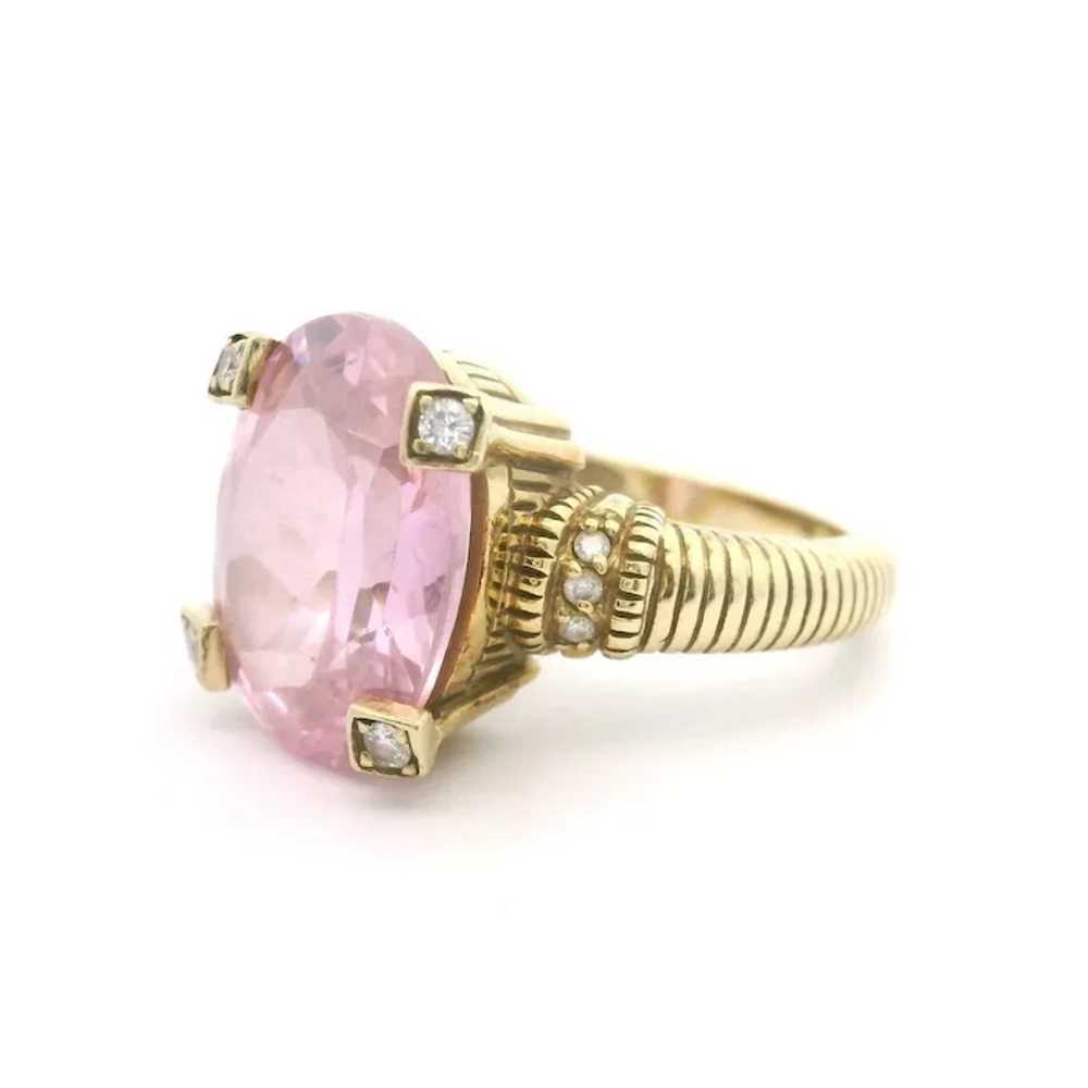 Judith Ripka 14k Yellow Gold Pink Quartz and Diam… - image 5