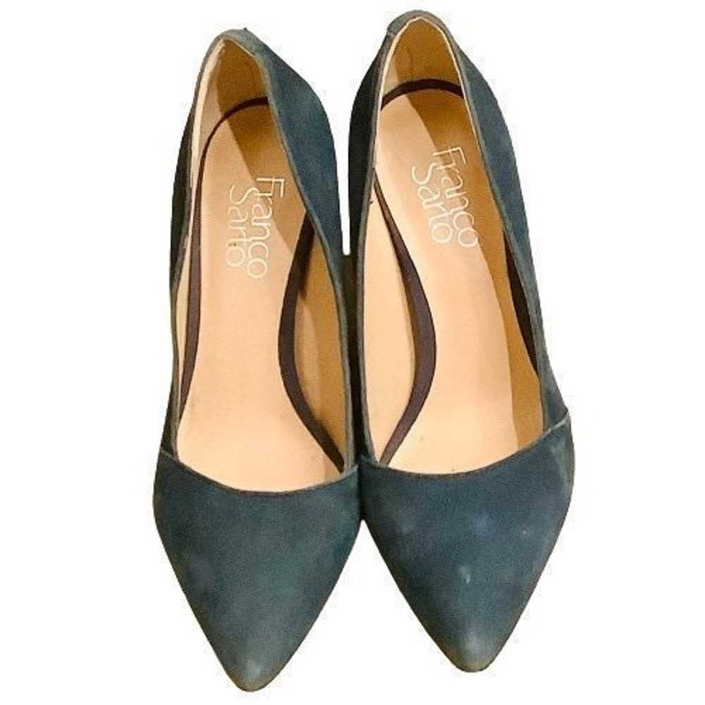 100% Suede, Teal Blue, "Palma" pump heels - image 1