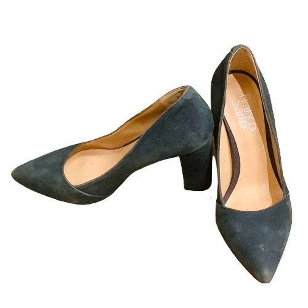 100% Suede, Teal Blue, "Palma" pump heels - image 2